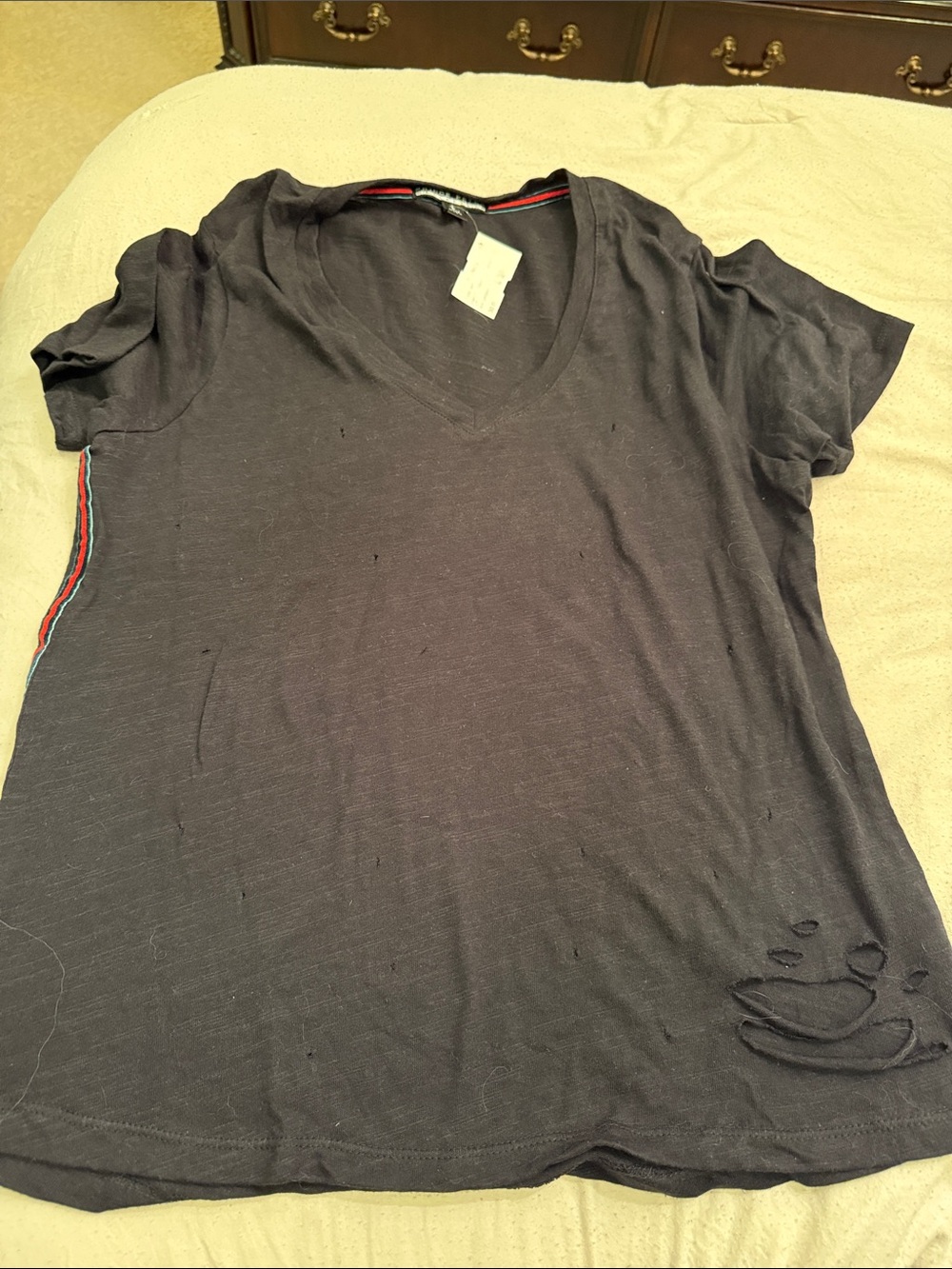 Prince Peter black Tee with Red & blue Stripe